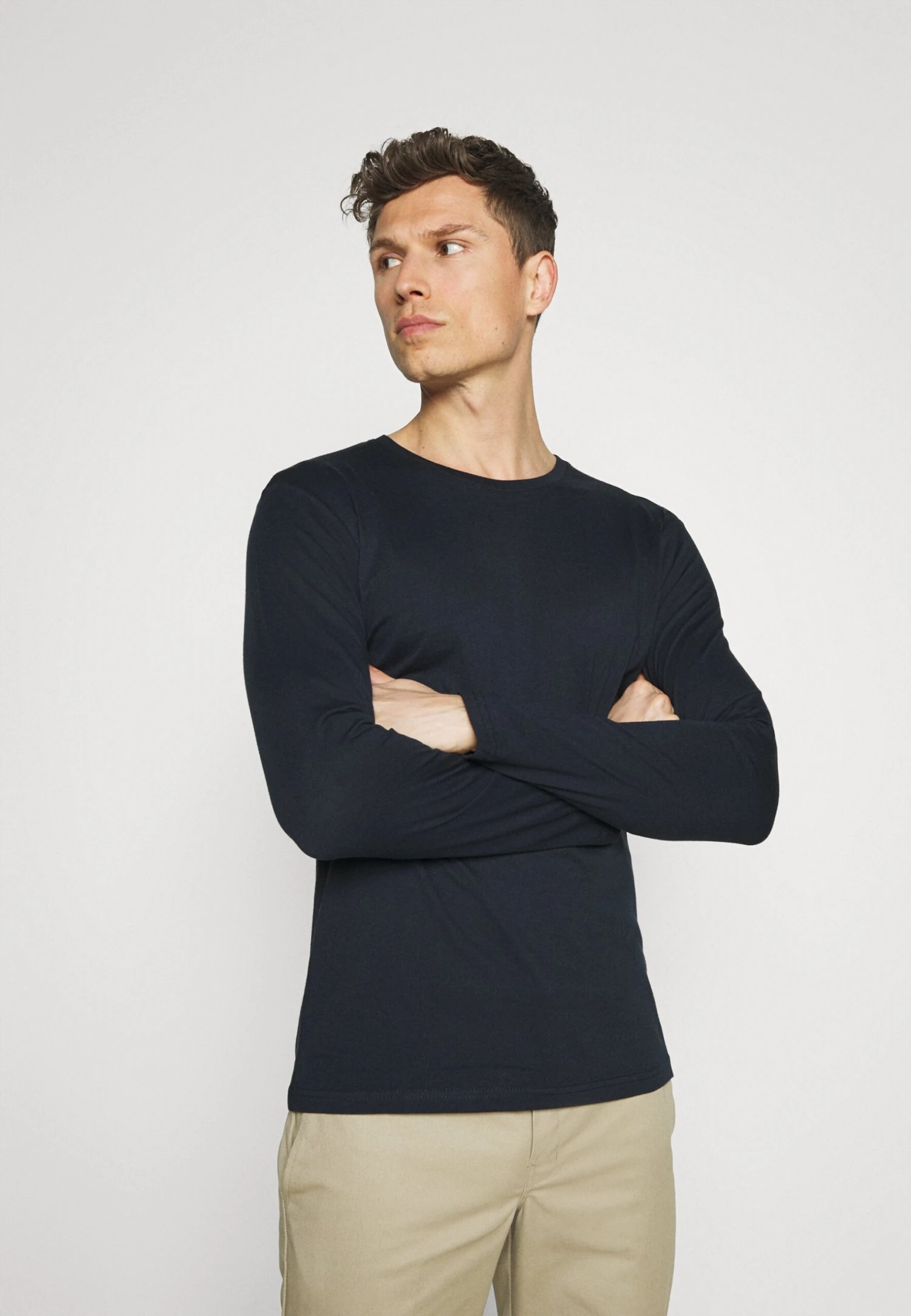 Pier One 2 Pack - Long Sleeved Top - Dark Blue/Mottled Grey 4 Pier One 2 Pack - Long Sleeved Top - Dark Blue/Mottled Grey - Image 4