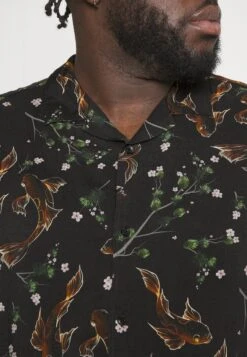 Pier One Asian Print Resort - Shirt -Black -Boutique Fashion Men's Discount Store b5f7243596e14f49a1306bb57650336c