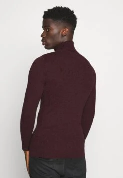 Pier One Muscle Fit Turtle - Jumper - Mottled Bordeaux -Boutique Fashion Men's Discount Store bba56a724f204278a980f2e471db433c