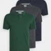 Pier One 3 Pack - Polo Shirt - Grün/Dunkelgrau/Blau