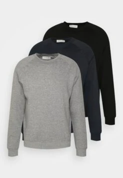 Pier One 3 Pack - Sweatshirt - Black/Mottled Grey/Dark Blue -Boutique Fashion Men's Discount Store ce816485c10541bfa9803e2388c9500d