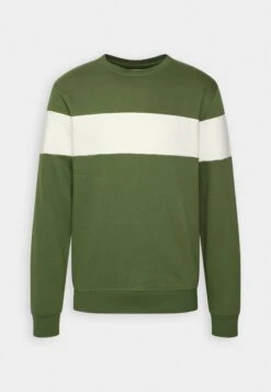Pier One Sweatshirt - Khaki/Off-White -Boutique Fashion Men's Discount Store d43107e686d8485d838d1da50cea4d6f