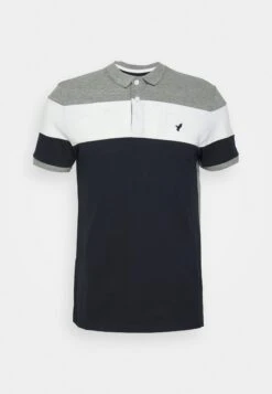 Pier One Polo Shirt - Grey/White/Dark Blue