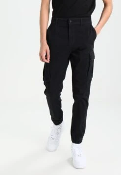 Pier One Cuffed Skinny Trouser- Cargo Trousers - Black