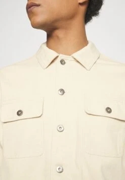 Pier One Undyed Twill- Denim Jacket - White -Boutique Fashion Men's Discount Store d72bf7cf76b04ba396f021941020b1bc