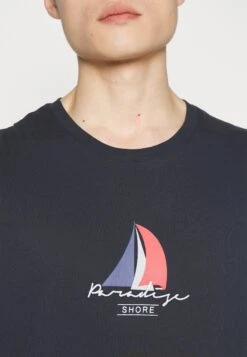 Pier One Print T-Shirt - Dark Blue -Boutique Fashion Men's Discount Store d7b3cbccab1a4d2db087bdf59a4adcfe