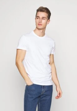 Pier One 5 Pack - Basic T-Shirt - White/Black -Boutique Fashion Men's Discount Store db05875d628b44138eb5d0f181e3f5d3