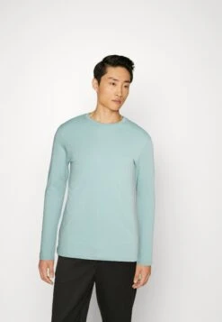 Pier One Long Sleeved Top - Light Green/Beige/Dark Blue -Boutique Fashion Men's Discount Store dc549860ba1849268c55c474647b0bd9
