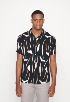 Pier One Contemporary Art Regular Resort- Shirt - Black -Boutique Fashion Men's Discount Store dd4e10843217472fb51b04fa3bf4732c
