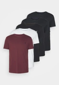 Pier One 5 Pack - Basic T-Shirt - Black/White/Dark Blue -Boutique Fashion Men's Discount Store e35fd697e3f14c8ebd7f31594551082c
