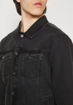 Pier One Denim Jacket - Black -Boutique Fashion Men's Discount Store eed6bb1d8f85455e872e67cd7c85be4e