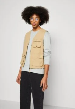 Pier One Waistcoat - Tan -Boutique Fashion Men's Discount Store f195baee9fb6489dbaeb853180d004d6