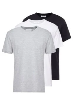 Pier One 3 Pack - Basic T-Shirt - White/Black/Light Grey -Boutique Fashion Men's Discount Store f785e71fb58e4e639608a247ef343f6c