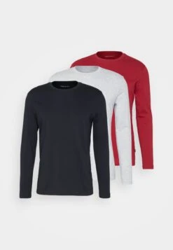 Pier One Long Sleeved Top - Red/Dark Blue/Mottled Light Grey -Boutique Fashion Men's Discount Store f87cd68289264ca7b167b087cae30c53